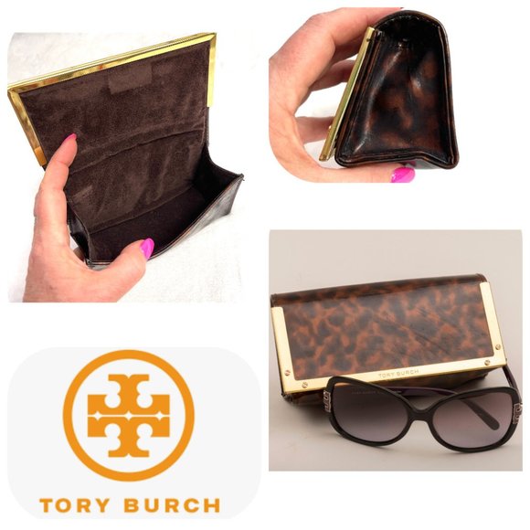 Tory Burch animal print patent glasses case - Picture 1 of 12
